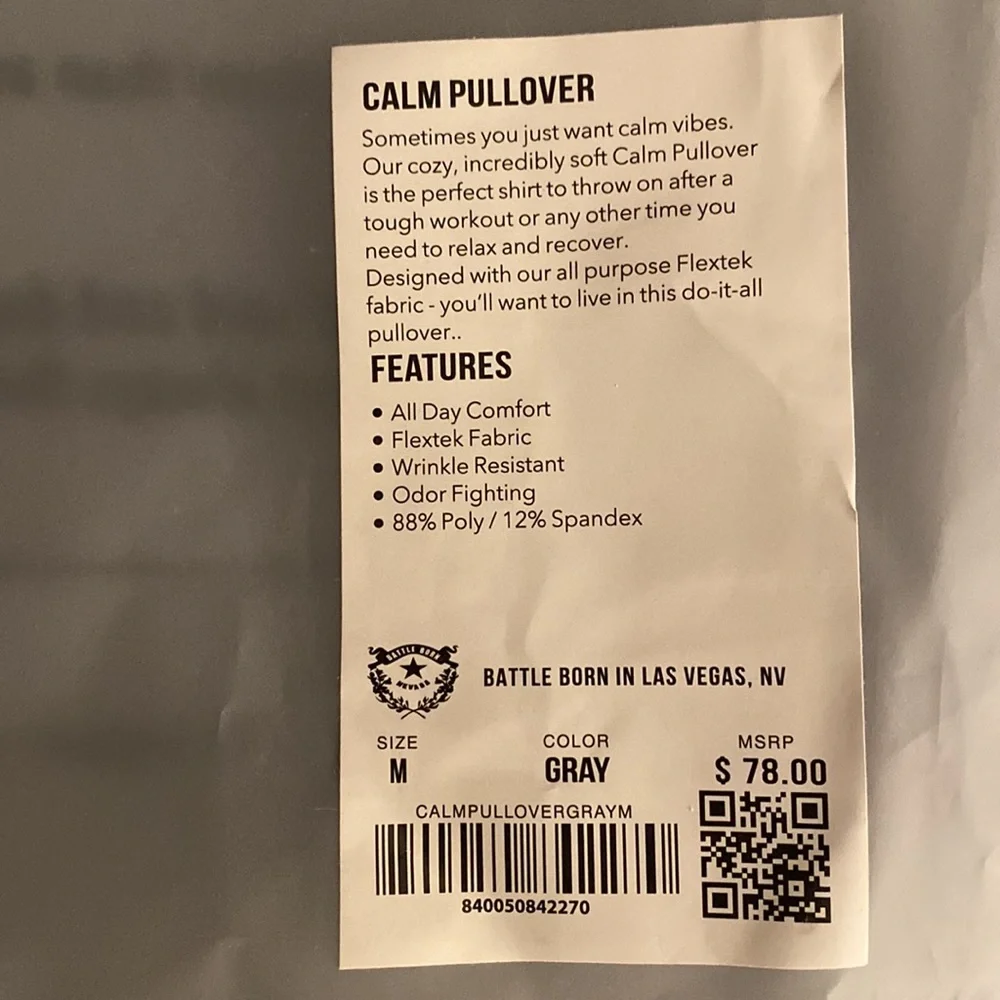 NWT! Barbel‎ Apparel Calm Pullover. - Picture 4 of 4